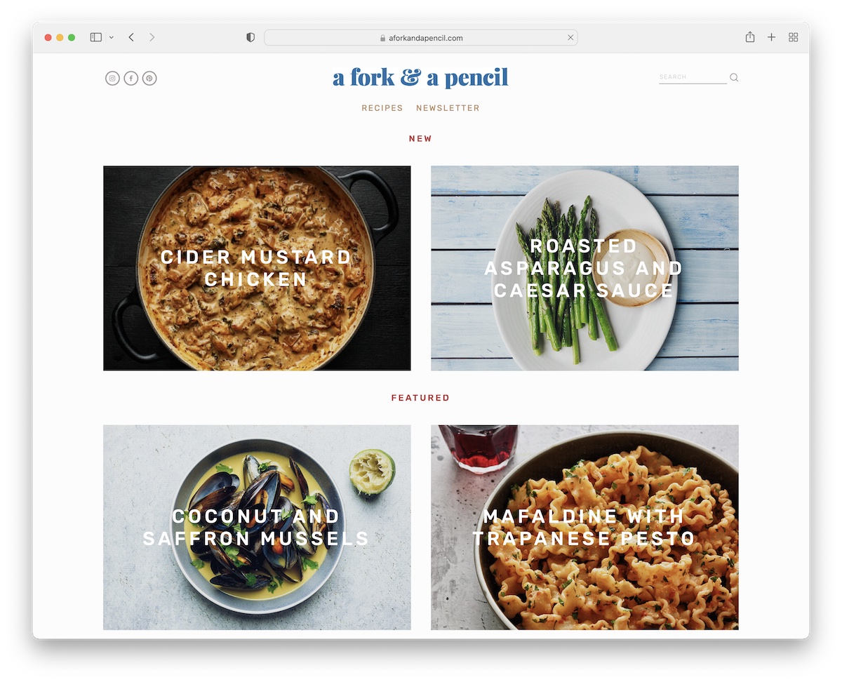 a fork and a pencil food website