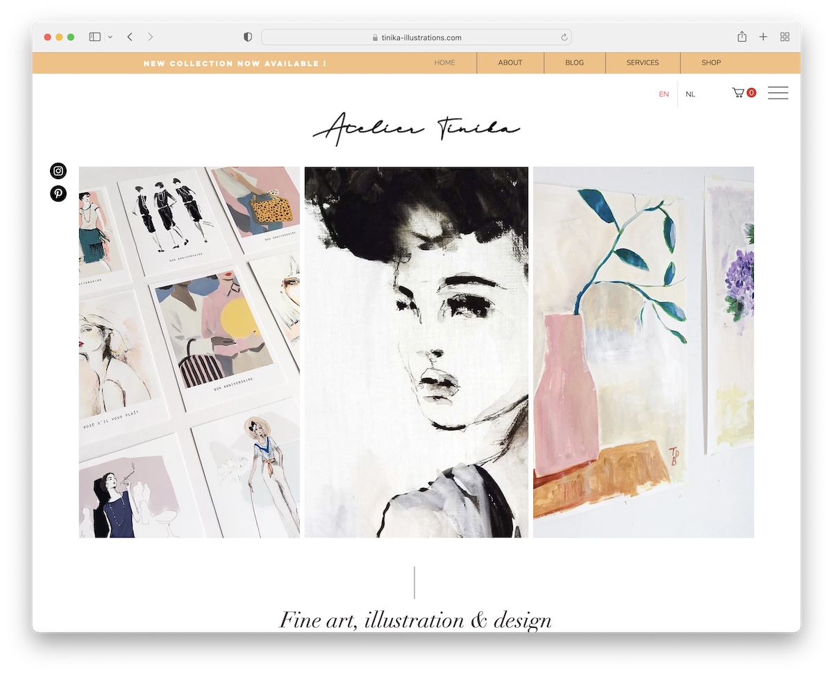 atelier tinika art portfolio website