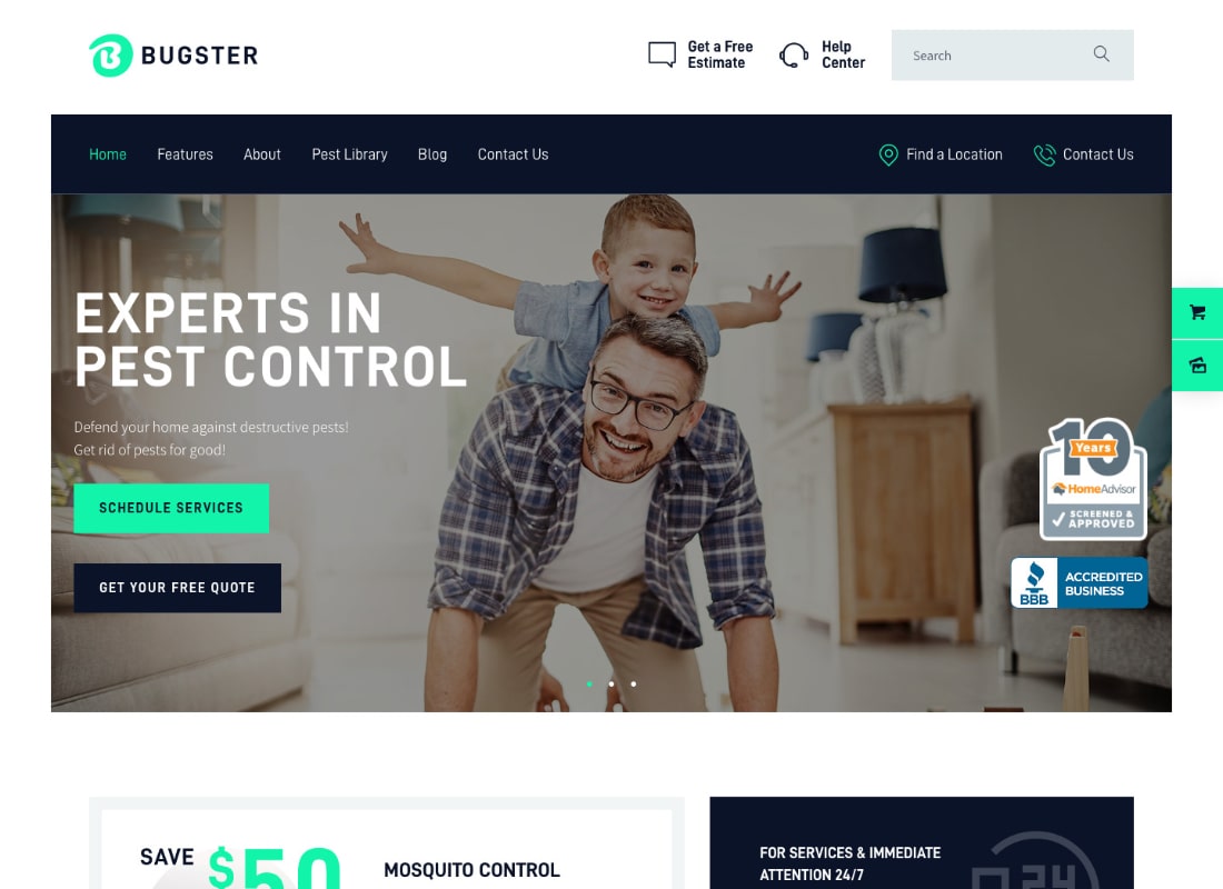Bugster | Bugs & Pest Control WordPress Theme for Home Services
