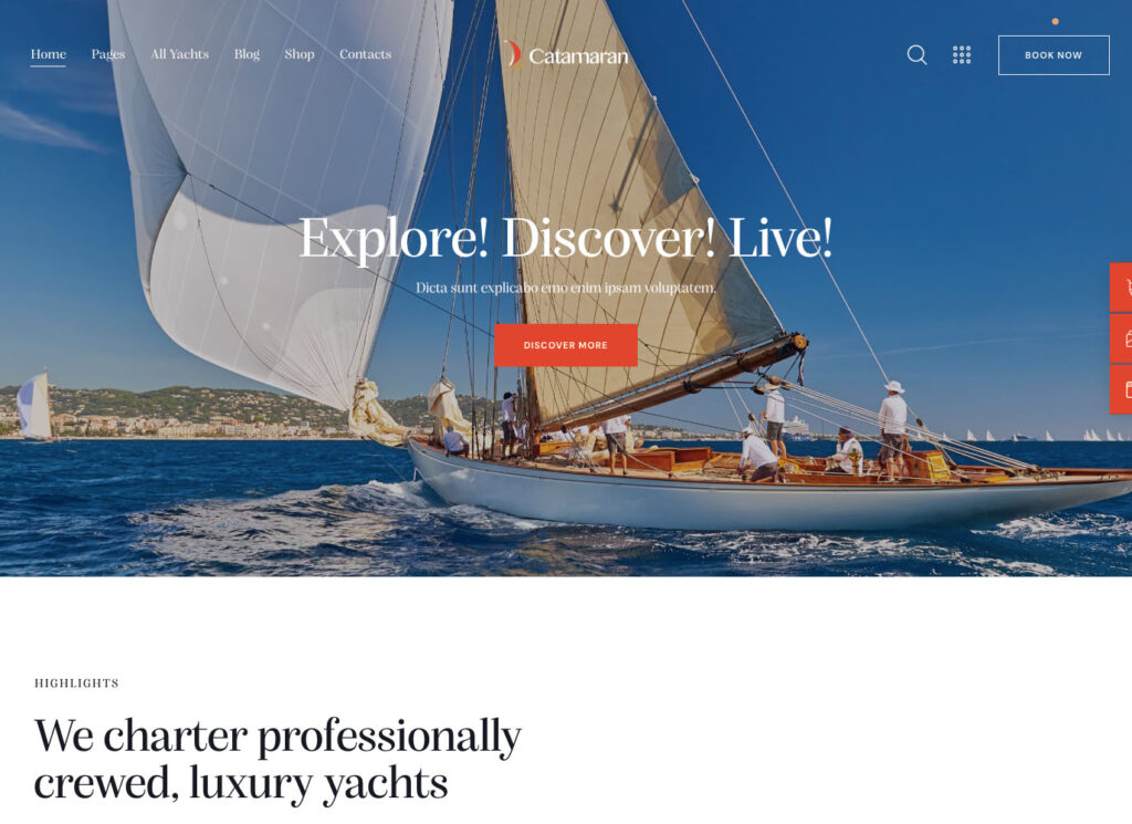 Catamaran - Yacht Club & Boat Rental WordPress theme