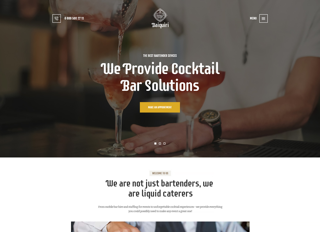Daiquiri | Bartender Services & Catering WordPress Theme
