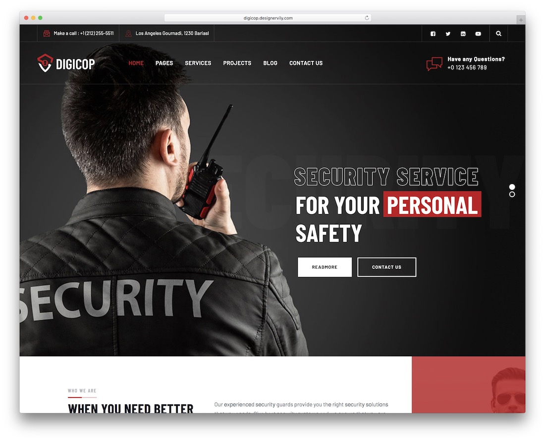digicop security service wordpress theme