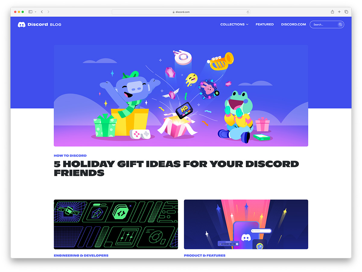 Discord blog - engineering blog made with webflow