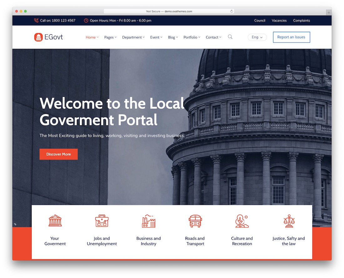 egovt political government wordpress theme