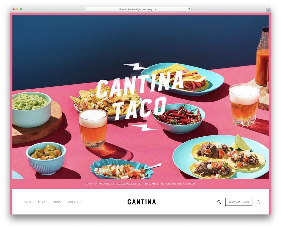 emerge shopify restaurant theme