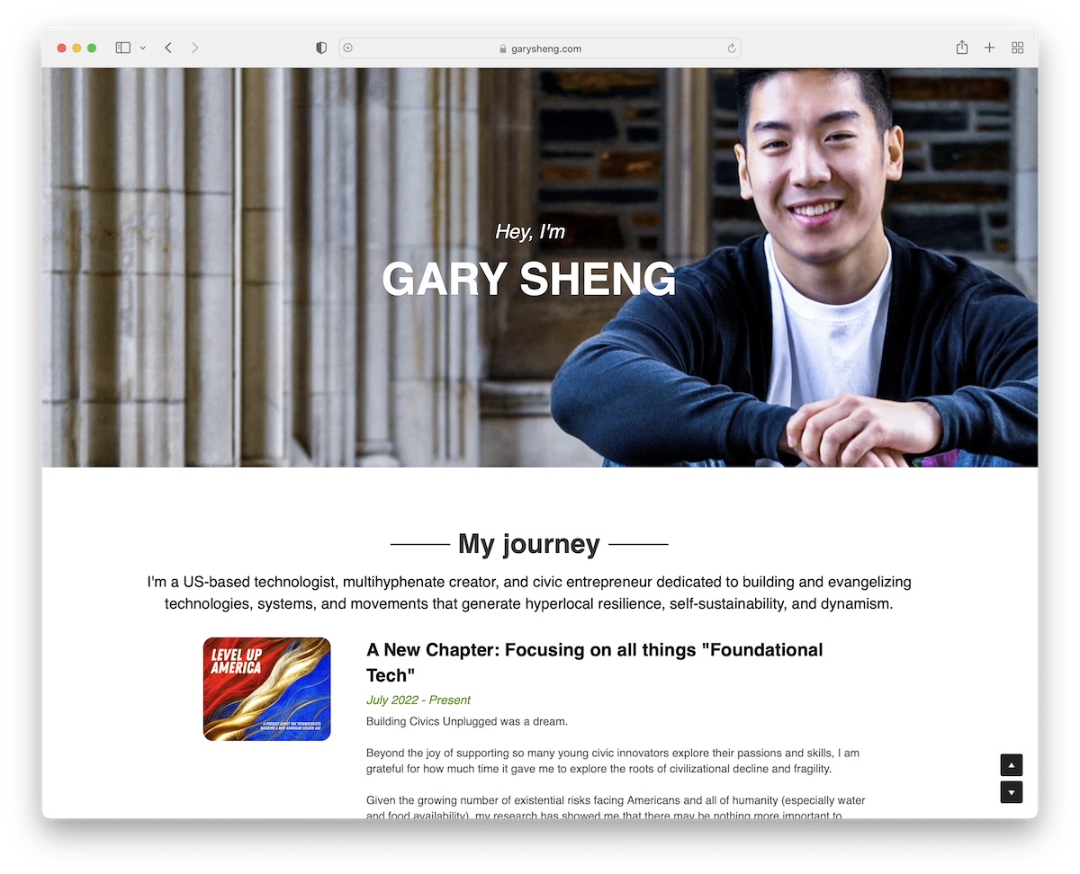 gary sheng resume website