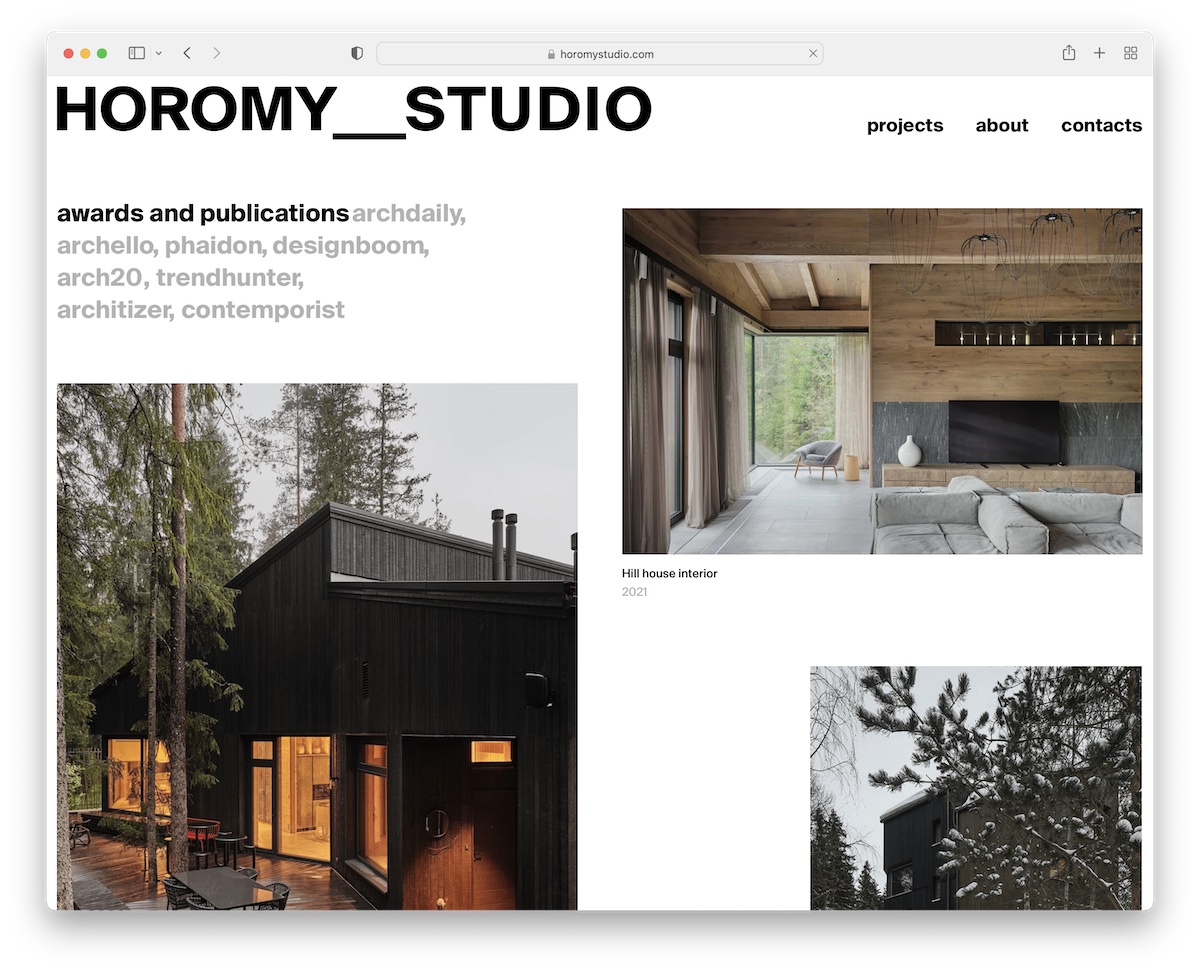 horomy studio tilda website