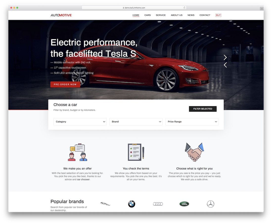 kalium automotive wordpress theme