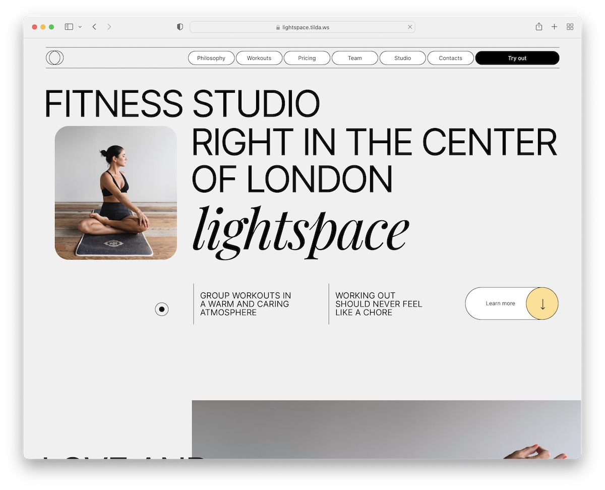 light space tilda website