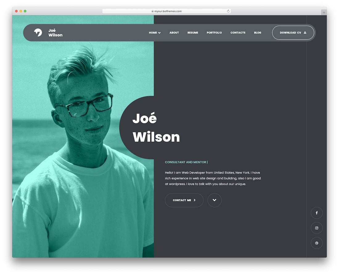 myour wordpress resume theme