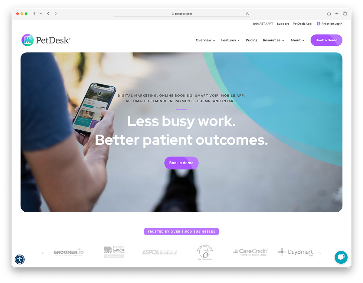 PetDeck - vetenary mobile app website built with Divi