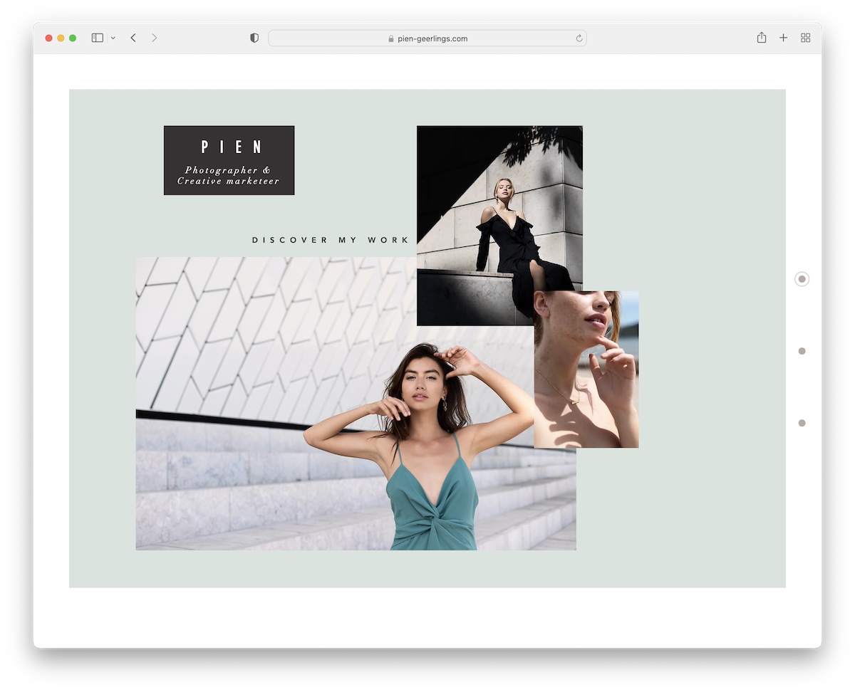 pien geerlings one page website