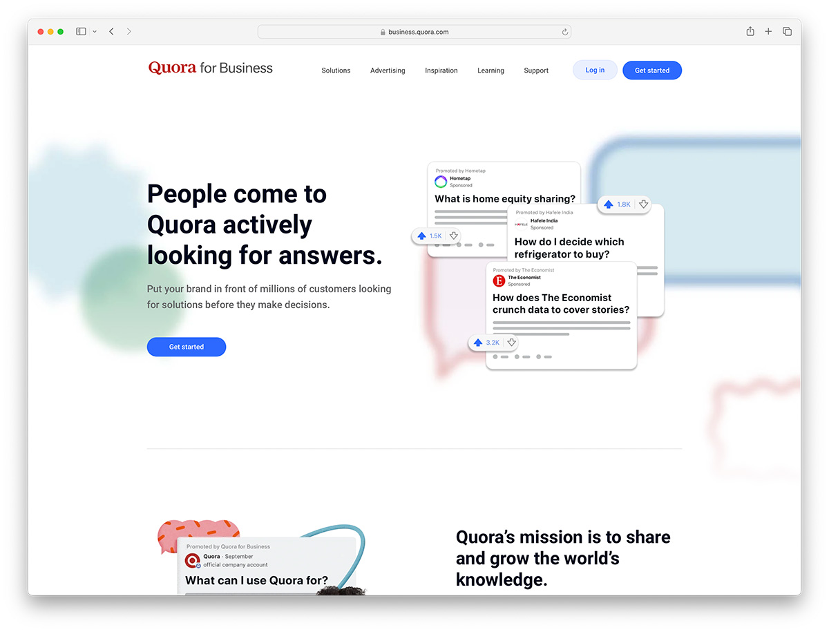Quora landing page and blog made with Divi WordPress theme