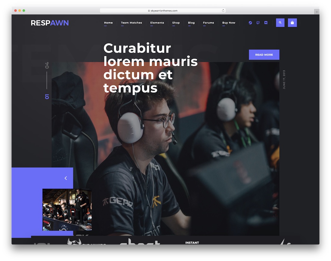 respawn esports website template design