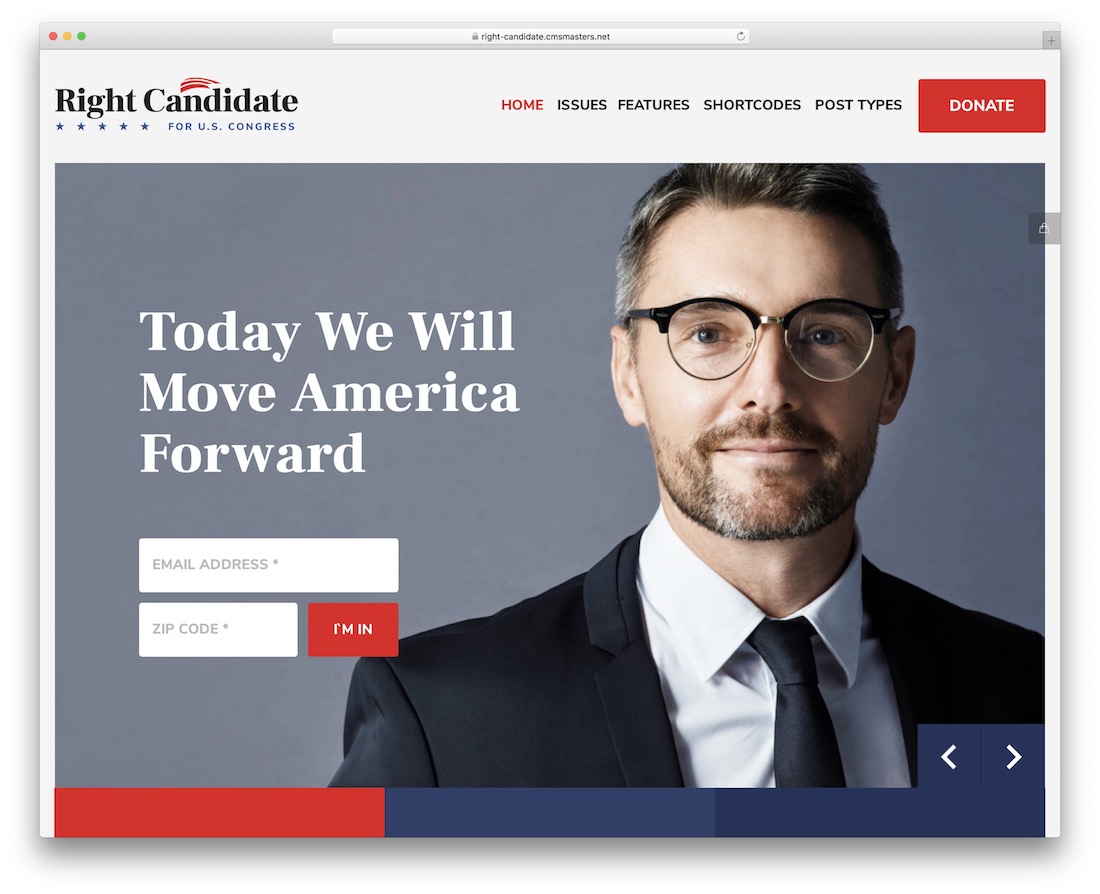 right candidate political wordpress theme