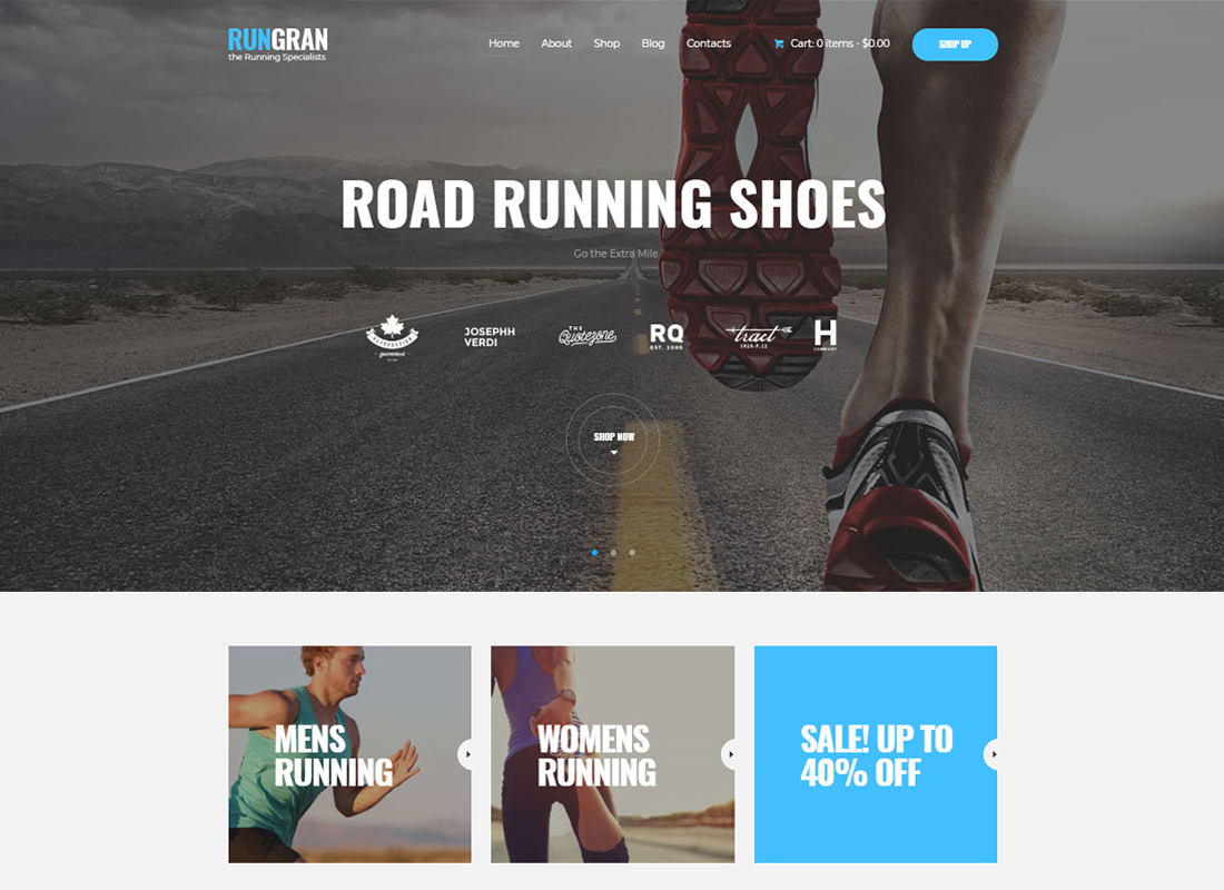 Run Gran | Sports Apparel & Gear Store WordPress Theme