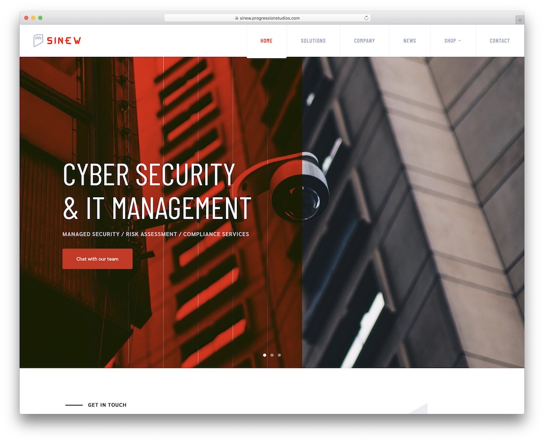 sinew security service wordpress theme