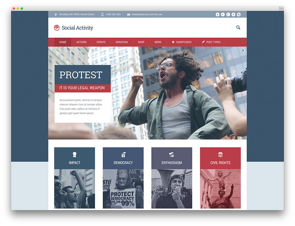 social activity NGO wordpress theme
