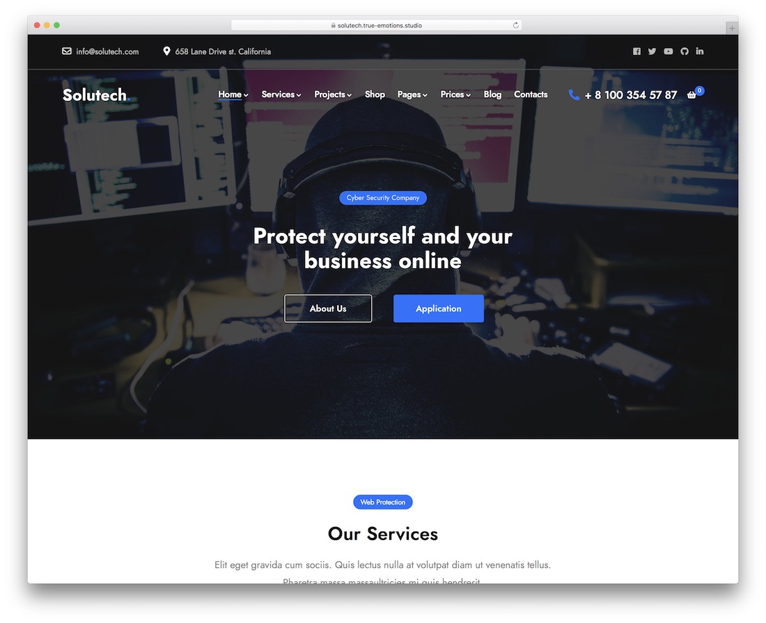 solutech security service wordpress theme