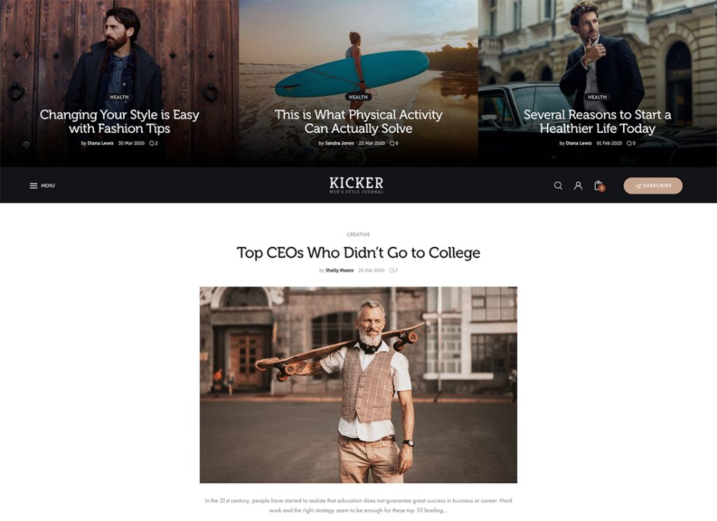 Kicker - Multipurpose Blog Magazine WordPress Theme