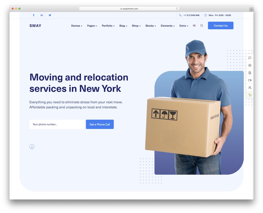 sway moving wordpress theme