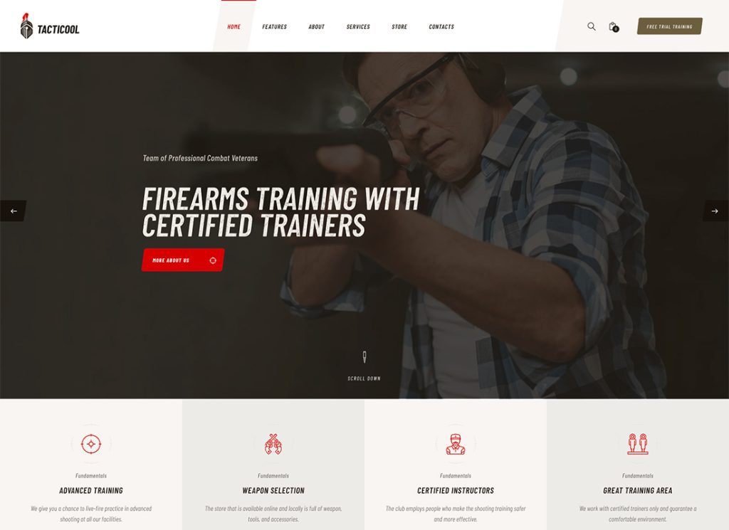 Tacticool | Shooting Range & Gun Store WordPress Theme