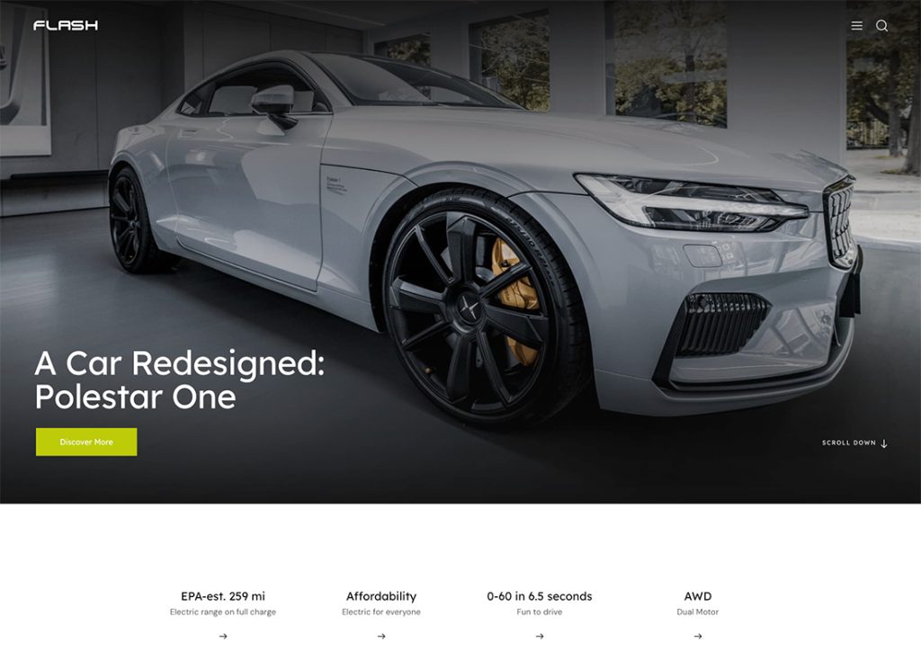 The Flash - Electric Car Supplier & Charging Station WordPress Theme