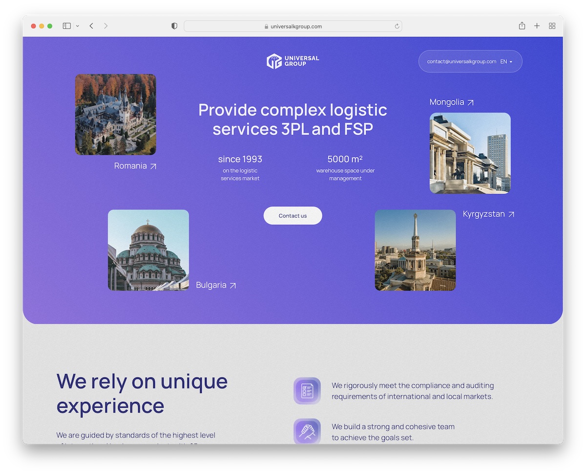 universal group tilda website