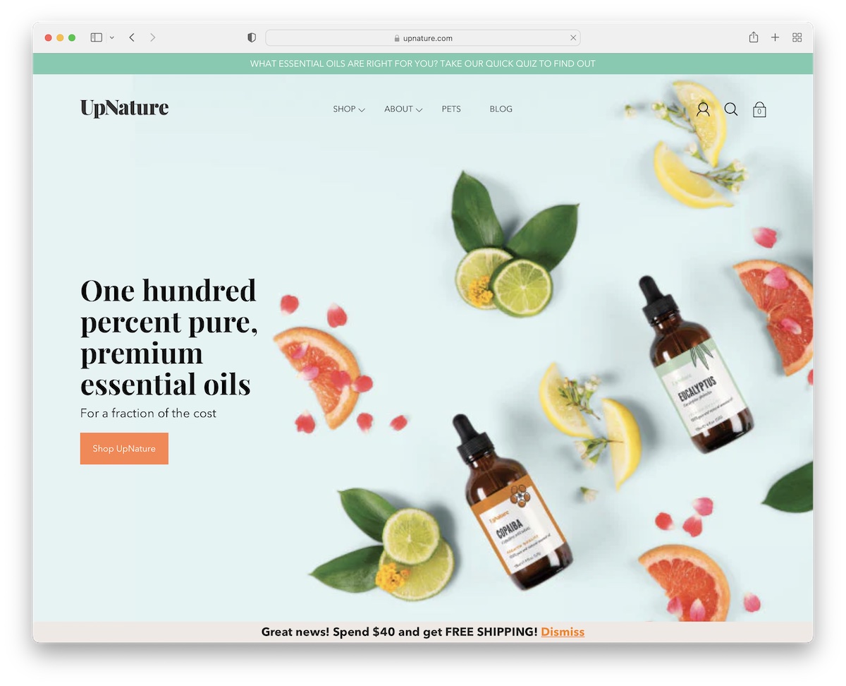 upnature food website