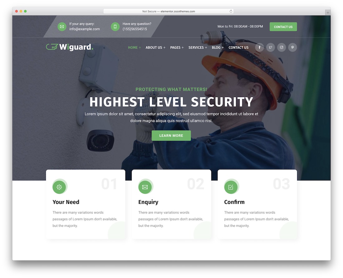 wiguard security service wordpress theme