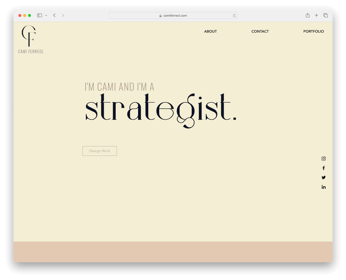 cami ferreol wix portfolio example