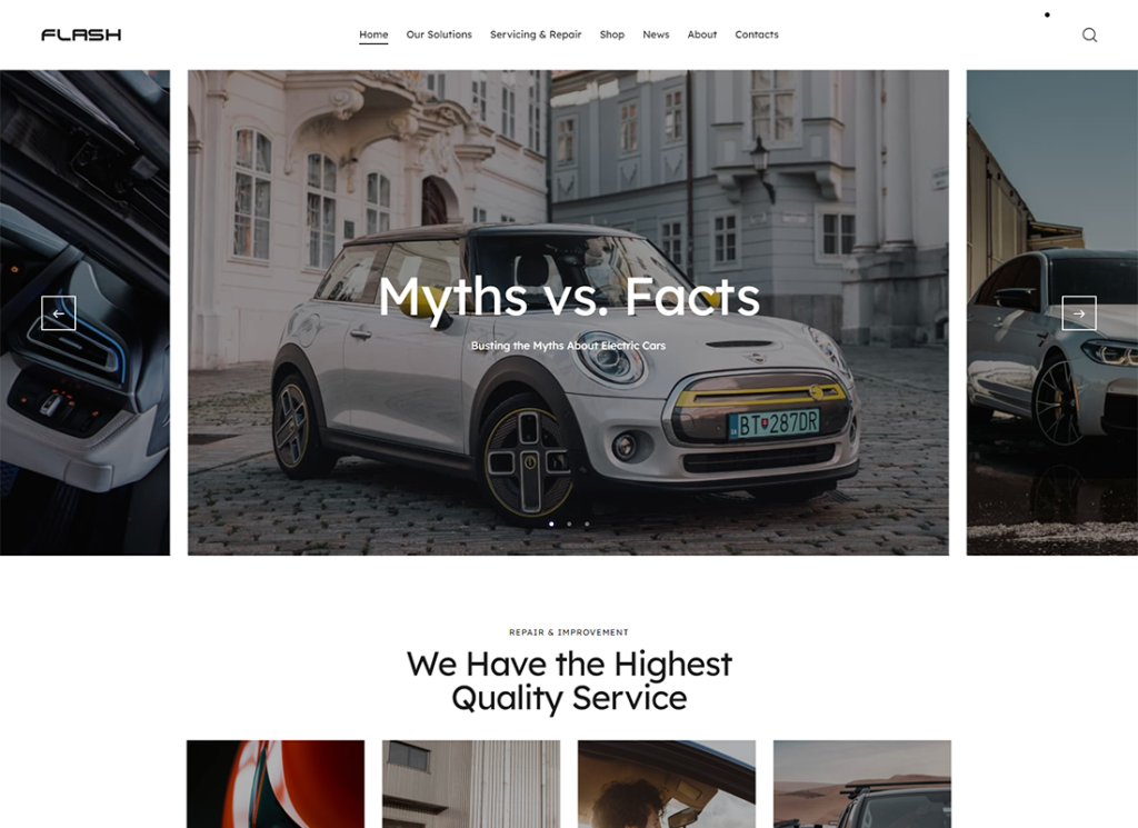 The Flash - Electric Car Supplier & Charging Station WordPress Theme