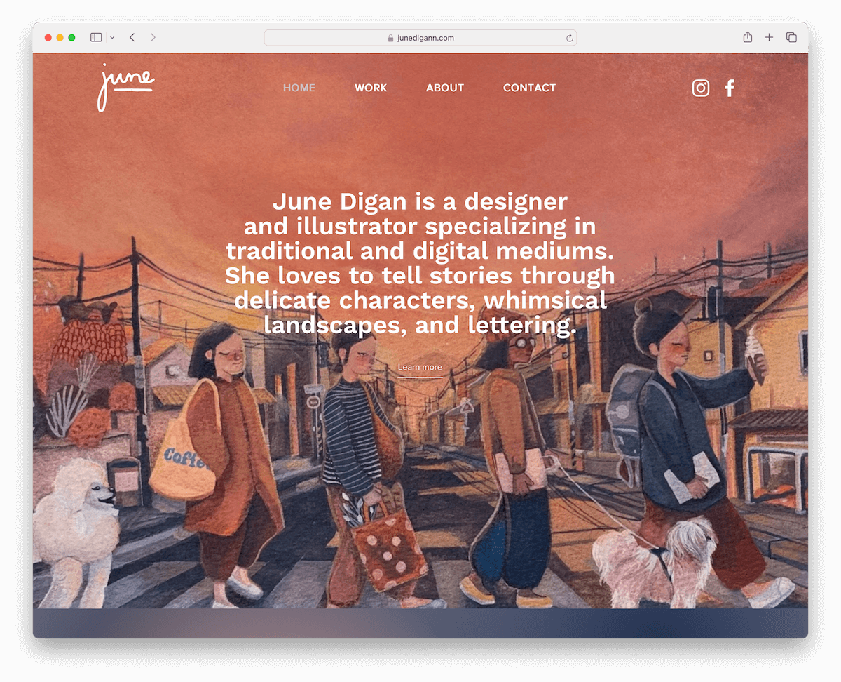 june digan wix portfolio example