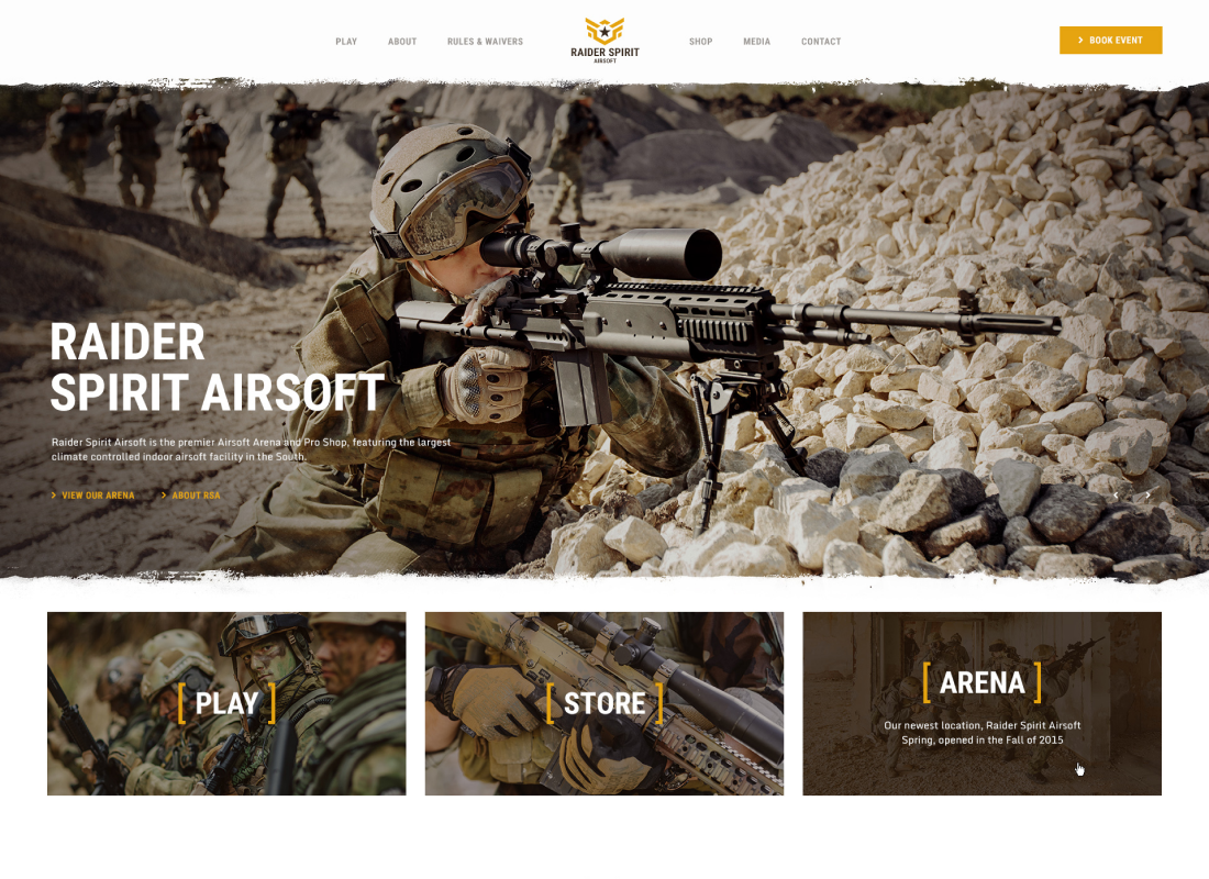 Raider Spirit | Airsoft Club & Paintball WordPress Theme