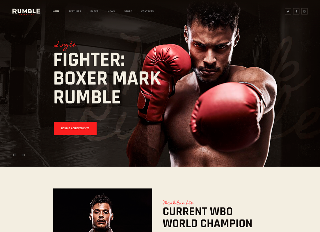 Rumble | Boxing & Mixed Martial Arts Fighting WordPress Theme