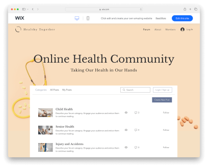wix forum examples
